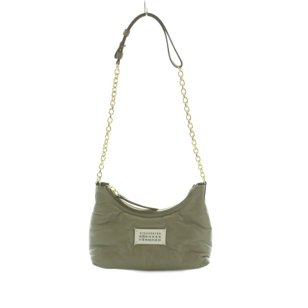 【中古】メゾンマルジェラ 11 Maison Margiela 11 Glam Slam チェーンショルダーバッグ ハンドバッグ レザー 羊革 グレージュ SB1WG0021 P4300 T2325 /MI ■OS メンズ レディース 【ベクトル 古着】 260530｜ブランド古着ベクトルプレミアム店
