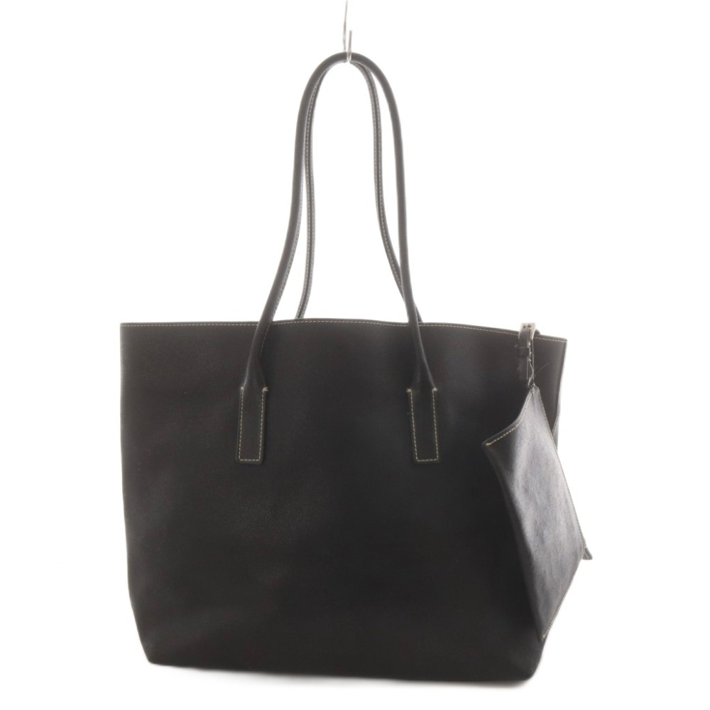【中古】プラダ PRADA ３角形一皿 ３角形ロゴタイプ ハンドバック トートバッグ なめし革 黒 黒いこと BR0762 /AN4 ■OH キッズ 【ベクター 古着】 260530