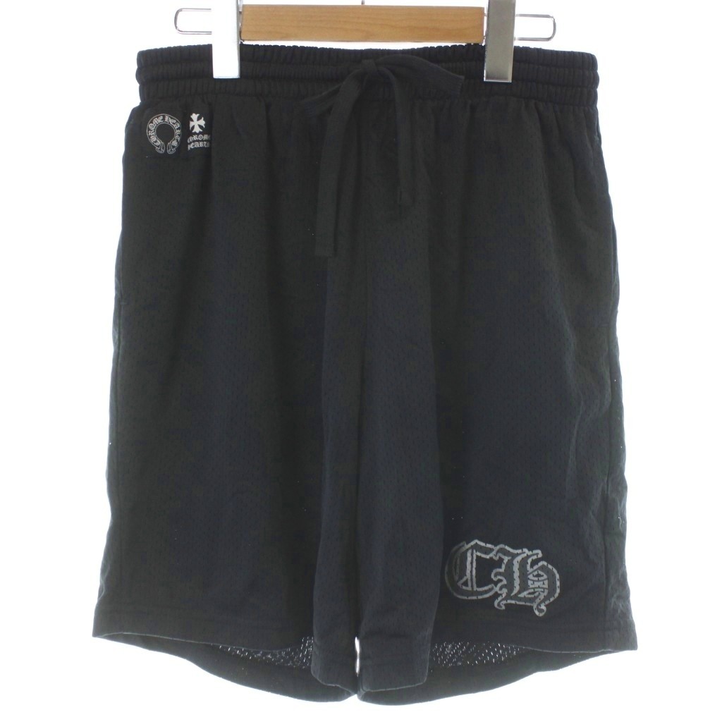 【中古】クロムハーツ CHROME HEARTS MESH VARSITY SHORTS CH メッシュ 二分の一ズボン下 遊撃手 ナイロン ロゴタイプ 酉の方角天然ゴム M 黒 黒いこと /KW ■GY20 メンズ 【ベクター 古着】 260530