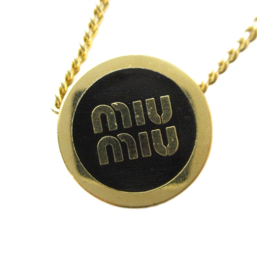 【中古】ミュウミュウ miumiu ネックレス ペンダント アクセサリー ロゴ 5IC096 2F6T ゴールド色 ■GY18 /MQ レディース 【ベクトル 古着】 260721|ブランド古着ベクトルプレミアム店