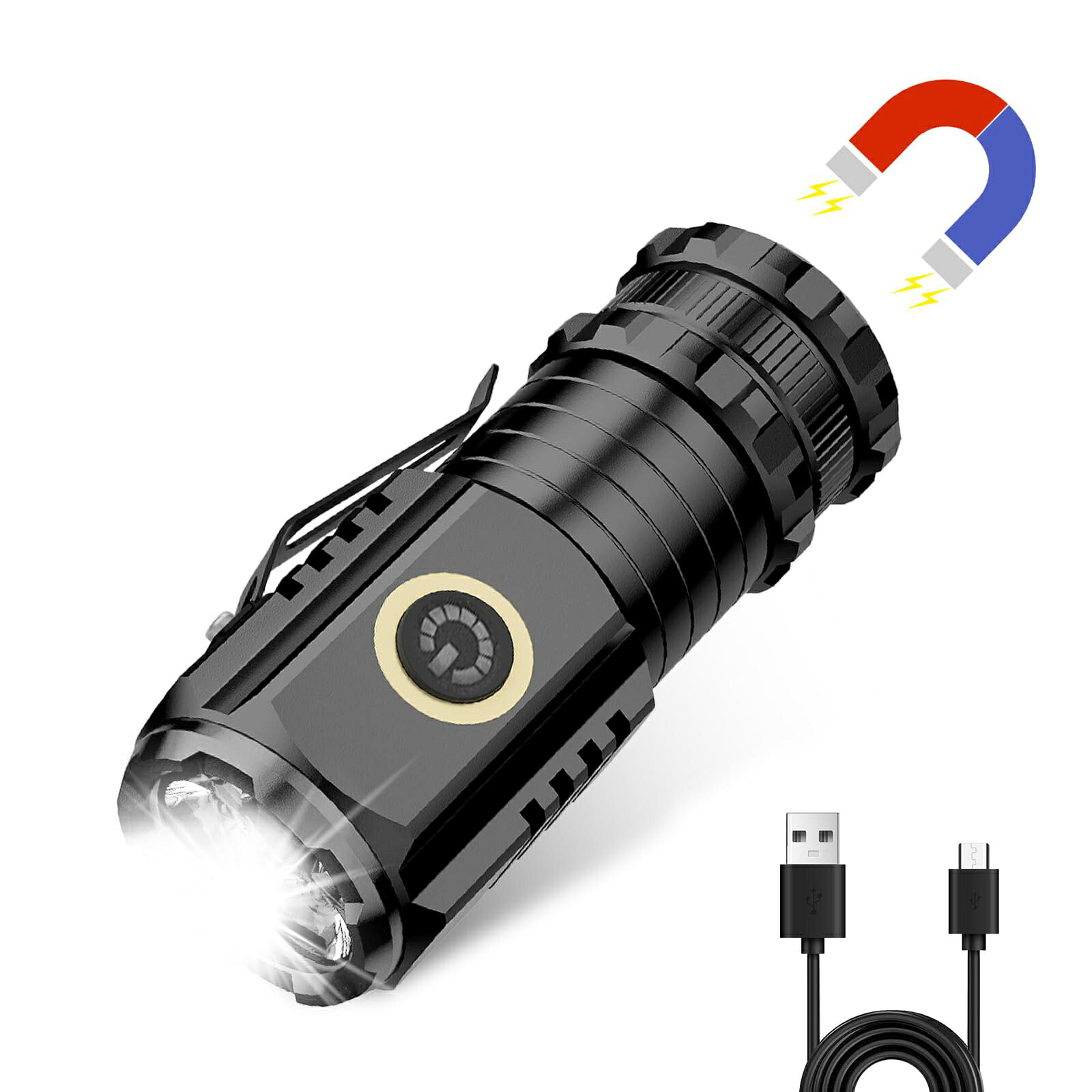 【楽天市場】LED 懐中電灯 超高輝度2500LM LEDライト ハンディライト 超小型 軽量 強力LEDライト3つ搭載 1500mAh電池 ...