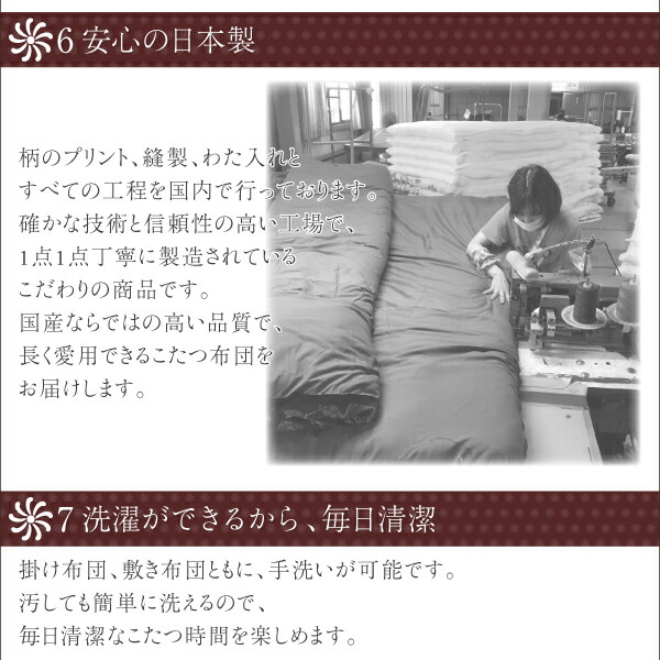 こたつ布団セット 国産こたつ布団 掛け敷き布団上掛け3点セット 6尺長方形(90×180cm)天板対応 こたつ用布団・カバー こたつ布団セット 国産こたつ布団 掛け敷き布団上掛け3点セット 6尺長方形(90×180cm)天板対応