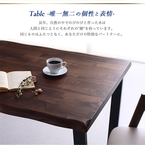ダイニングセット(テーブルベンチチェア)天然木ウォールナット無垢材モダンデザインダイニング5点セット(テーブル+チェア4脚)W120