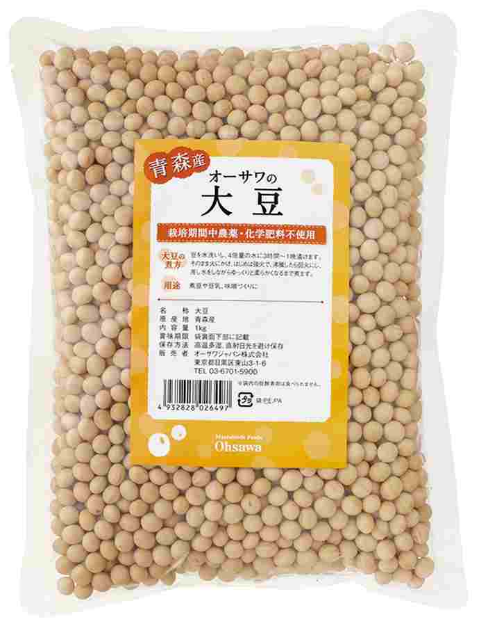 オーサワ オーサワの国産大豆（青森産） 1kg 10袋　父の日