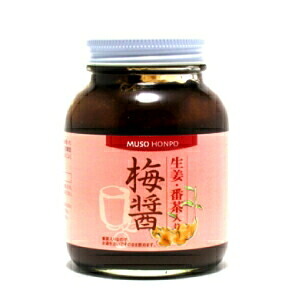 無双本舗 梅干し番茶 生姜 番茶入り梅醤 国産生姜使用 250g 12瓶
