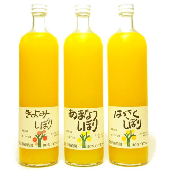 和歌山伊藤農園100％ピュアジュース3本セット あまなつ、きよみ、はっさく 各750ml×1本 ギフト 贈答 父の日 父の日 お返し お祝い お誕生日　父の日