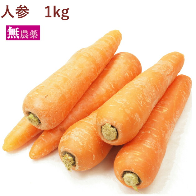 国産 人参 1kg前後 無農薬栽培