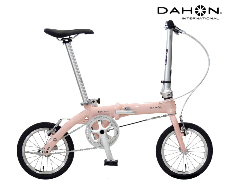 (選べる排他的権利付) DAHON INTERNATIONAL ダホンインターナショナル DOVE SUPER LIGHT ダブスーパーライト 桃 シングル素早さ 折り畳み