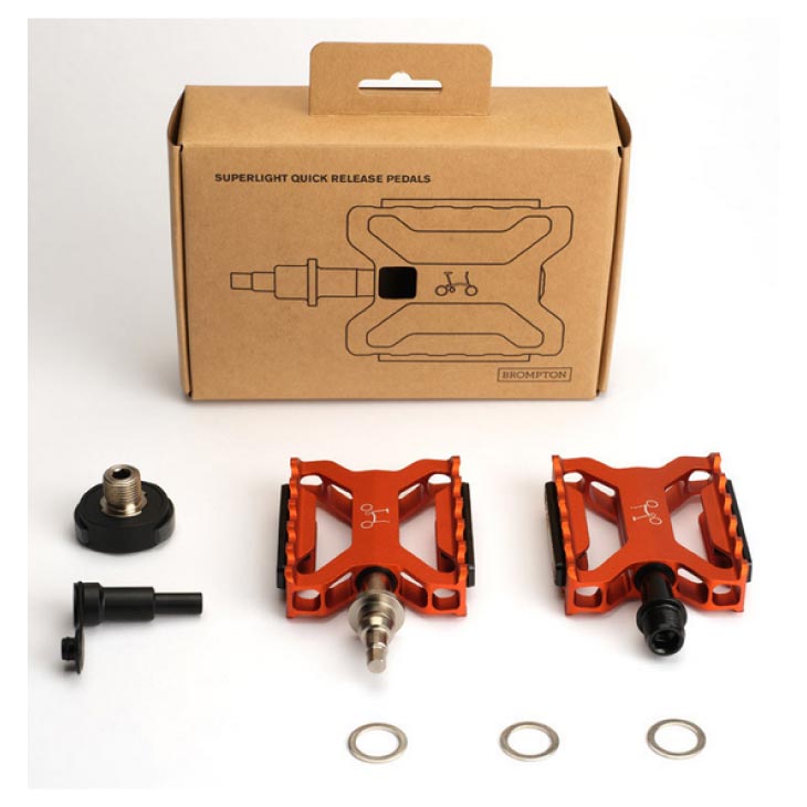 BROMPTON ブロンプトン COLOURLAB STANDARD QR PEDAL SET スタンダード クイックリリース ペダル オレンジ(Q104191)(5053099269006)左右セット｜自転車館びーくる