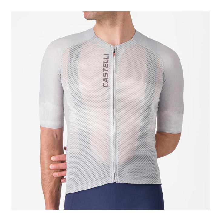 (即納)CASTELLI カステリ CLIMBER'S A/C JERSEY クライマーズ A/C 半袖ジャージ(型番：4526014)シルバーグレー/スモーキーグレー メンズ ウェア