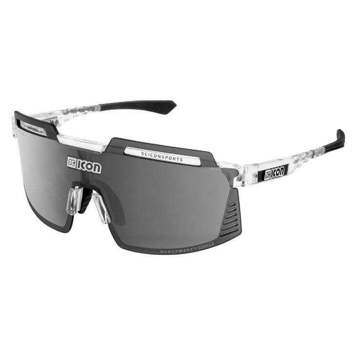 SCICON シーコン AEROWATT FOZA エアロワット フォーザ 水晶グロス/マルチ銀鏡しろがね色(8023848116995)黒眼鏡