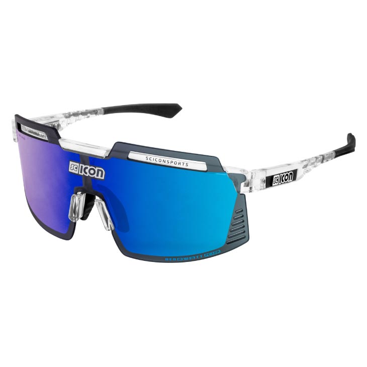 SCICON シーコン AEROWATT FOZA エアロワット フォーザ 水晶グロス/マルチ銀鏡青み(8023848116988)黒眼鏡