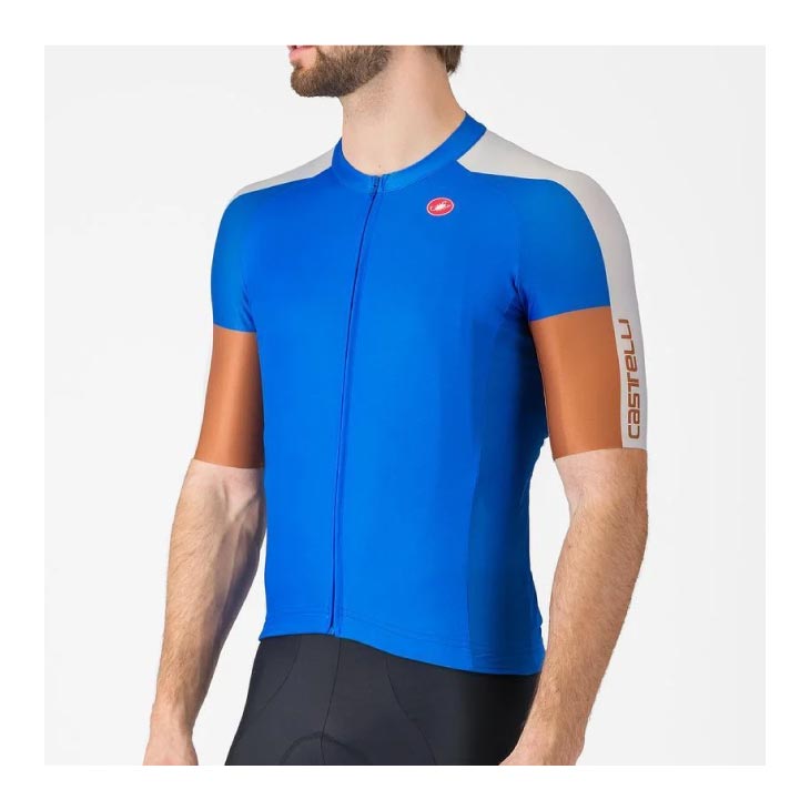 (即納)CASTELLI カステリ ENTRATA 6 JERSEY エントラータ 6 ジャージ(型番:4525014)半袖ジャージ AZZURRO ITALIA/SILVER GRAY-MOC メンズ