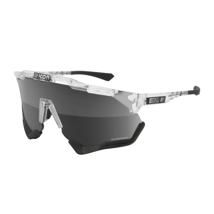 SCICON シーコン AEROSHADE エアロ影法師 ひな形：水晶グロス/水晶体：マルチ銀鏡しろがね色 黒眼鏡 アイウェア(8023848087899)