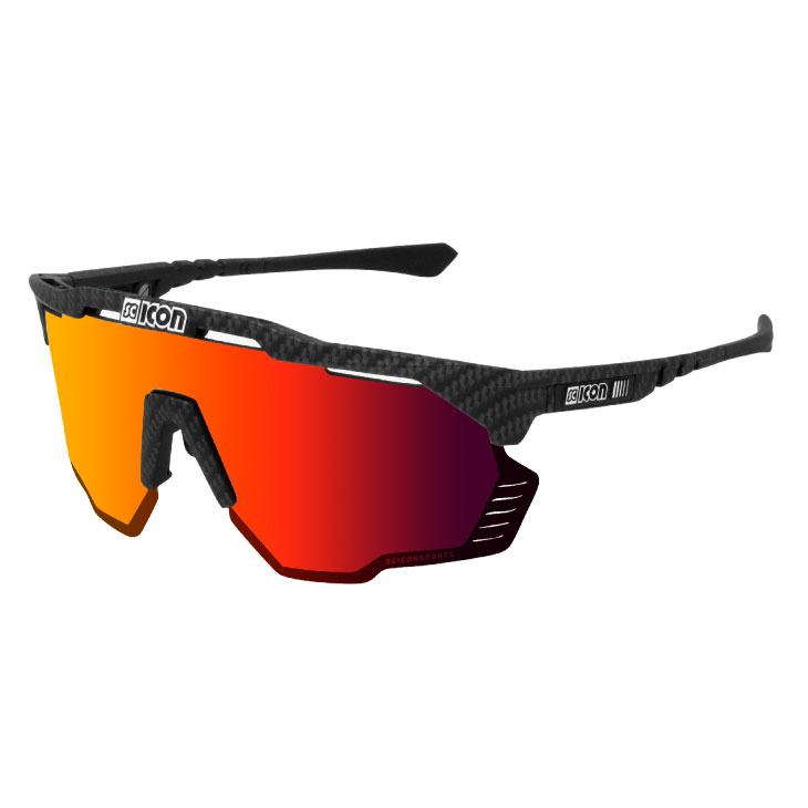 SCICON シーコン AEROSHADE KUNKEN エアロシェードクンケン フレーム：カーボンルック/レンズ：マルチミラーレッド サングラス(8023848106699)｜自転車館びーくる