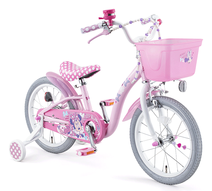 アイデス　ミニーマウスポルカドットS　１６インチ ＜完成品＞ ★今なら、自転車カバープレゼント！【包装不可】【アイデス】　ides　子供用自転車