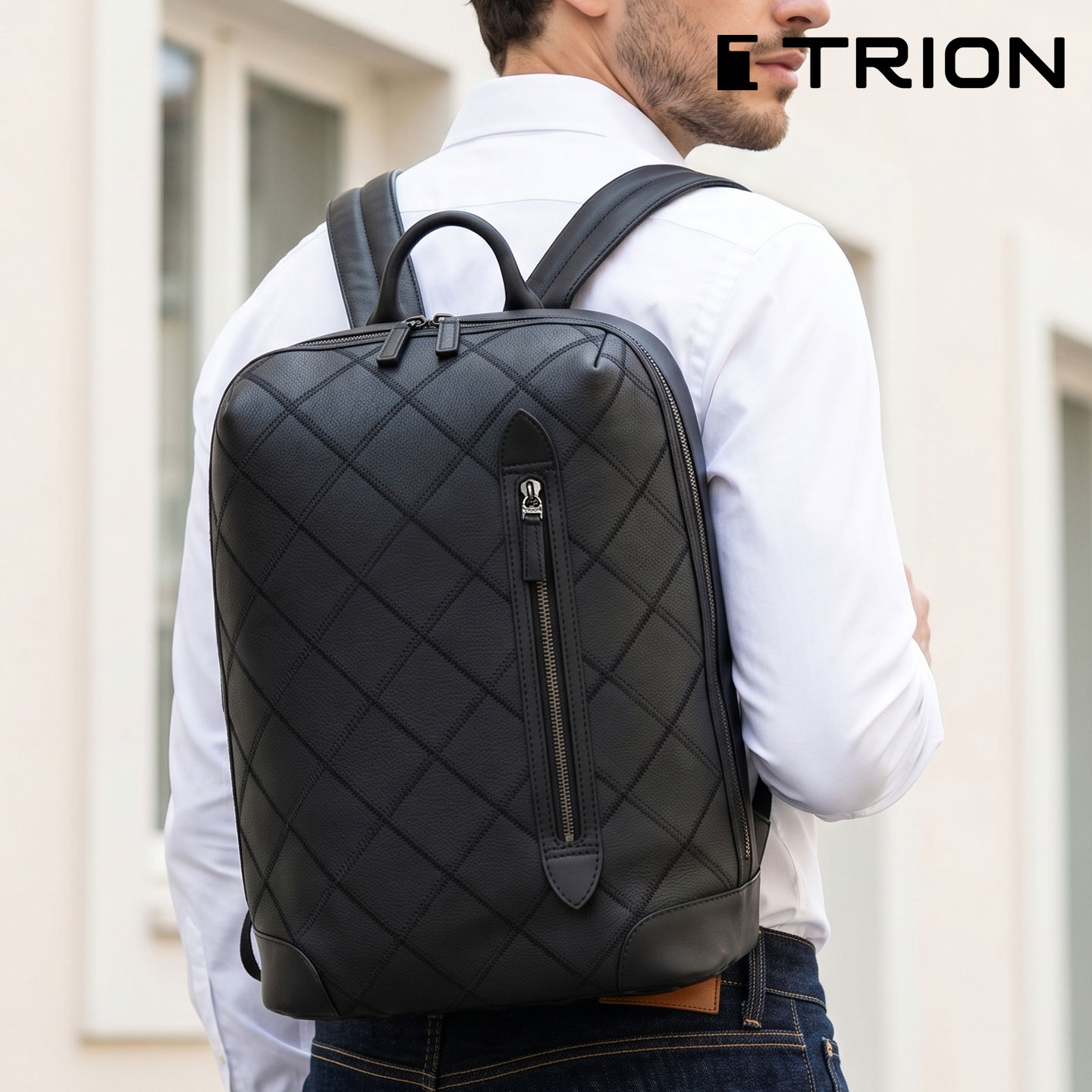 TRION トライオン 本革 レザーバッグ DPC278R メンズ a4 バックパック リュックサックカジュアル バッグ 通勤 通学 ビジネス カジュアル バッグ|VEICE ヴェイス店