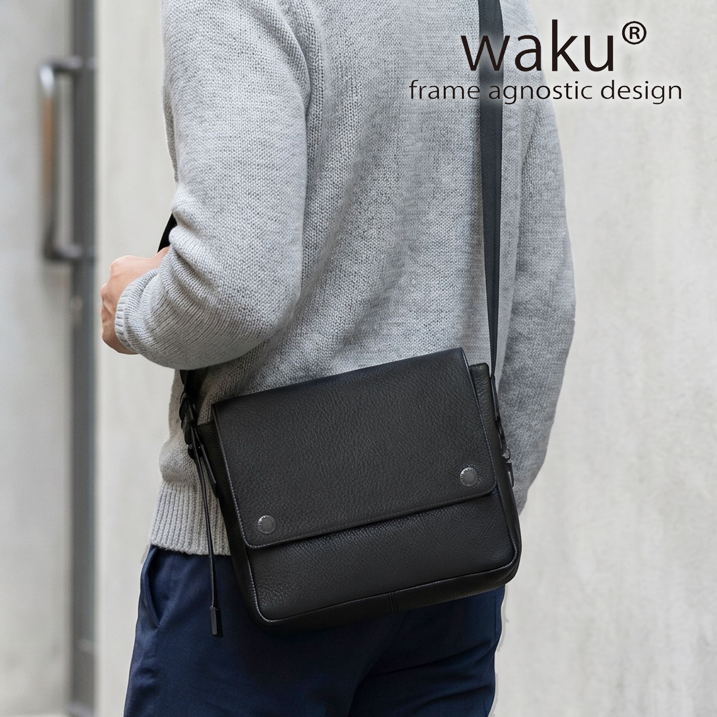 waku ワク WK-0103 ホンブルグ帽 本革 牛皮 メンズ レディースショルダーバッグ ショルダーバッグ 肩かけ 曲がった掛け ユニ一発やる なめし革肩先 御徒面子 本牛皮 鞄 心地好い御徒面子