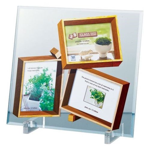 3Dデザイン ガラス フォトフレーム写真立て