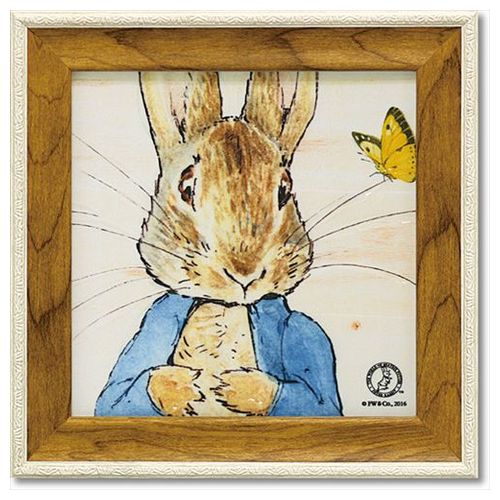 ピーターラビット風景の絵画（金色フレーム） ピーターラビットの絵を