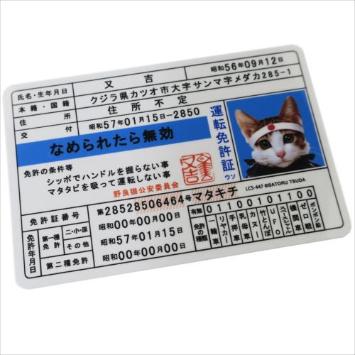 楽天市場】なめ猫 免許証02 又吉 キャラクターステッカー 懐かし