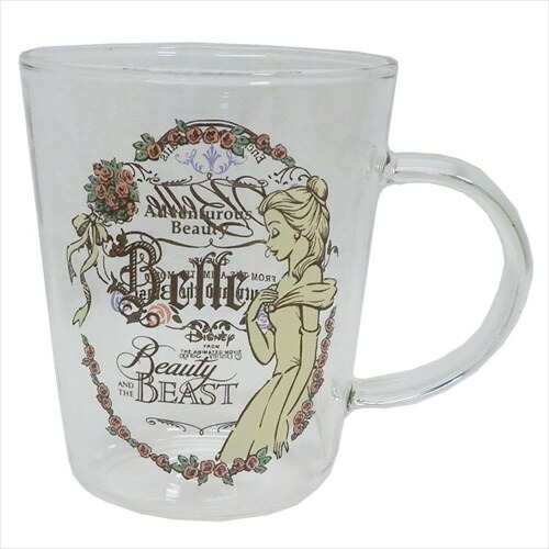 耐熱ガラスMUG マグカップ 美女と野獣 ベル ヴィンテージ ディズニープリンセス 三郷陶器 349ml ギフト 雑貨画像