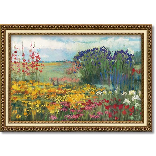 額装品 ガーデン ボーダー キャロル ローワン フラワーアート 68x48cm 額付き ポスター インテリアグッズ 取寄品