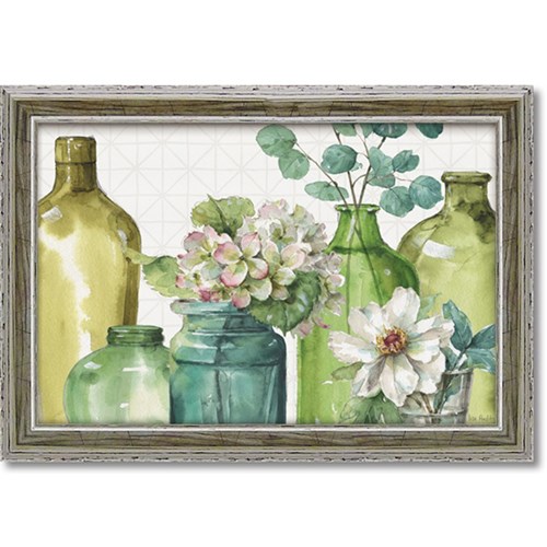 額装品 ミックス グリーン リサ オーディット フラワーアート 51x36cm ギフト 額付き ポスター インテリアグッズ 取寄品