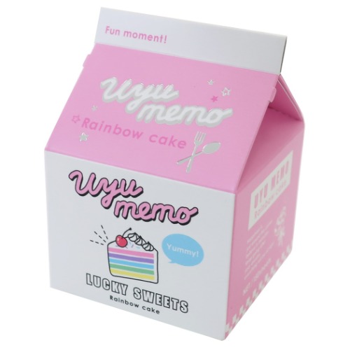 楽天市場 牛乳パック型 メモ Uyu Memo メモ帳 レインボーケーキ クラックス プチギフト かわいい オルチャン系 雑貨 アートの通販店ベルコモン