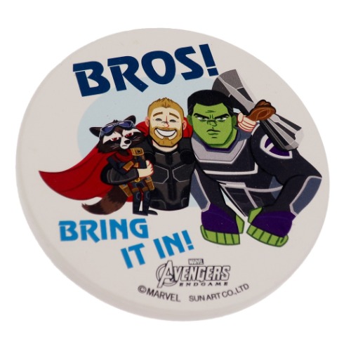 楽天市場 テーブルウェア 磁器製 吸水 コースター アベンジャーズ ロケット ソー ハルク マーベル サンアート 直径9cm プレゼント メール便可 雑貨 アートの通販店ベルコモン