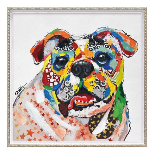 動物画 オイルペイントアート Boss Mサイズ ユーパワー Op ギフト 額付き インテリア 取寄品 プレゼント ベルコモン Largelabtown Co Jp