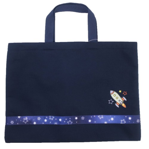 Pinocchio ピノチオ レッスンバッグ シンプル ジュニア お稽古かばん ロケット 紺 新入学 マルヨシ 塾 習い事バッグ 男の子