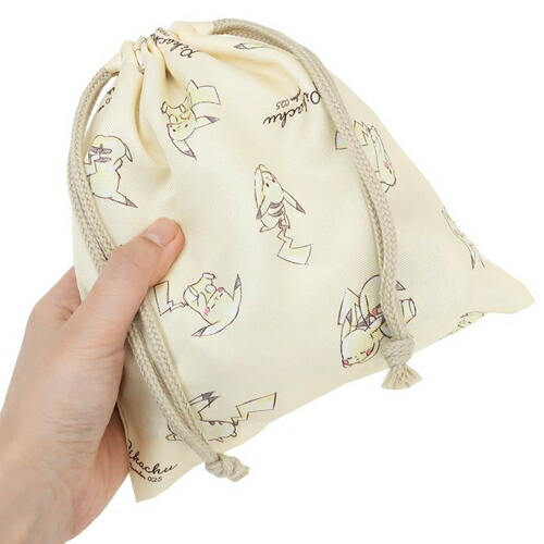 市場 トラベル きんちゃくポーチ ポケットモンスター ポケモン 総柄 新入学 ピカチュウ 巾着 S