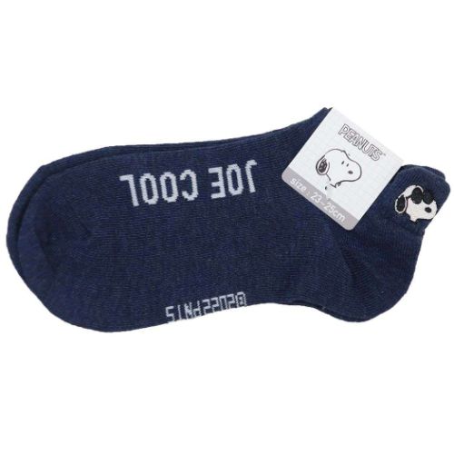 バックポイントレディースソックス 女性用靴下 スヌーピー ジョークール ダークブルー ピーナッツ サンズコーポレーション バック