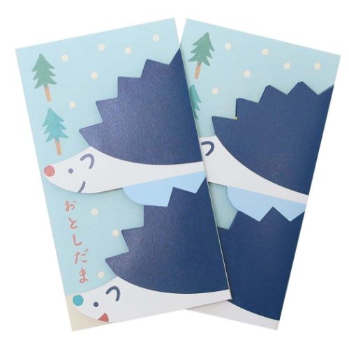 立体ポチ袋2枚セット ぽち袋 はりねずみ お年玉袋 かわいい 和風文具 メール