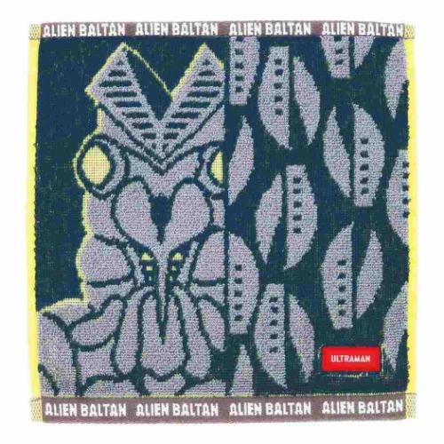 【ポイント10倍 & クーポン！】ジャガードハンカチタオル オーガニックコットン ミニタオル ウルトラマン バルタン 特撮ヒーロー バンダイ 汗拭きタオル メール便可画像