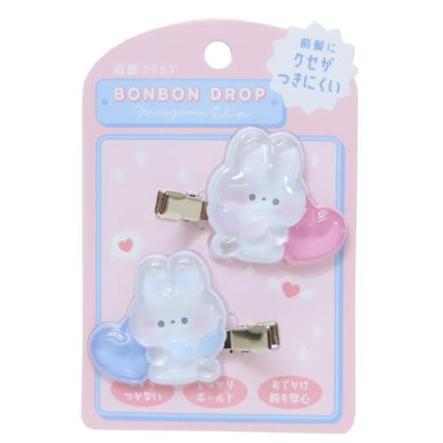 ボンボンドロップ 前髪クリップ ヘアアクセ うさぎ クーリア ヘアクリップ かわいい メール便可画像