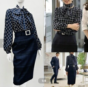 べラ 鈴木保奈美さん（SUITS2） 品番321-2975 入卒    貨物輸送無料     袈裟付ブラウストベルと付スコートの書き割り