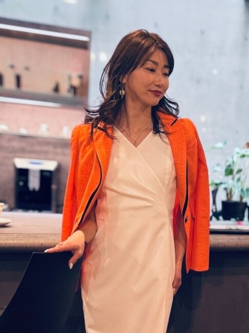 【New】【夏ジャケット】 STAC（スタック）ジャケット 羽織り 日本製 涼しい 軽量 ストレッチ 通気性 透け感 上品 きれいめ フォーマル ビジネス カジュアル 登壇 商談 レディース 40代 50代 60代 オレンジ・オフ白 送料無料 【S261-1695】