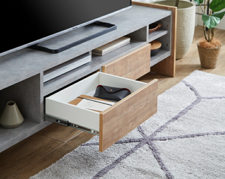 テレビボード日本製160cmテレビ台コンクリート調ローボード国産大容量収納TVボードTV台テレビラック北欧大川家具新生活高さ調整ナチュラルブラウンリビング収納