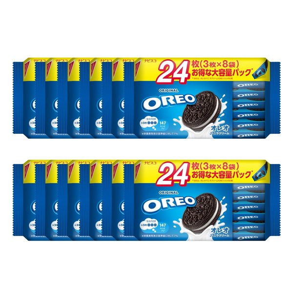 オレオ ファミリーパック バニラクリーム 24枚(3枚×8袋)×12袋