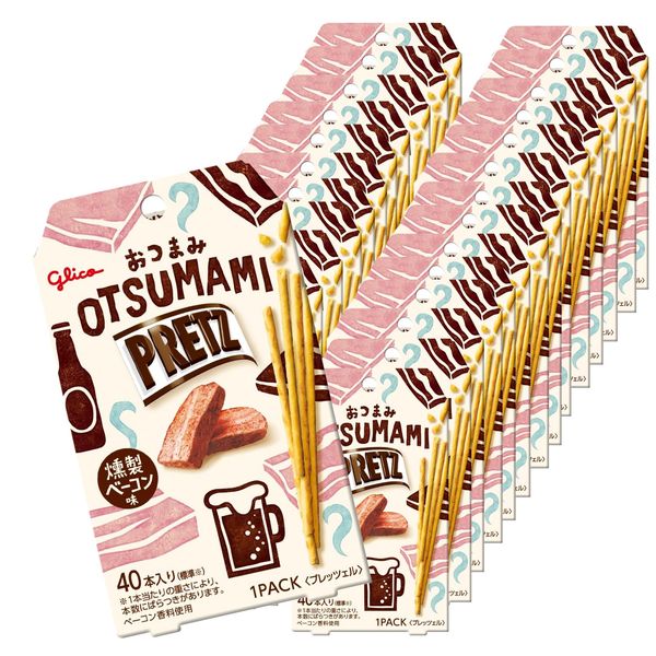 プリッツ おつまみプリッツ 燻製ベーコン味 24g×28個 おつまみスナック スナック菓子 プレッツェル 江崎グリコ pretz smoked bacon