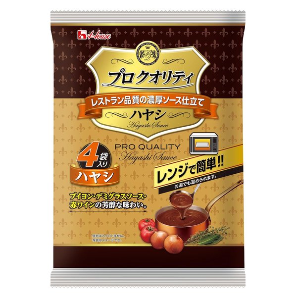 プロクオリティ House ハウス ハヤシ 4袋入り ×6個レンジ調理対応レトルト食品非常食