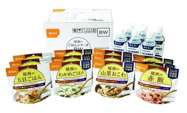 尾西食品 アルファ米 ごはんセット 和風4種×各3袋 保存水6本 非常食 保存食 長期保存
