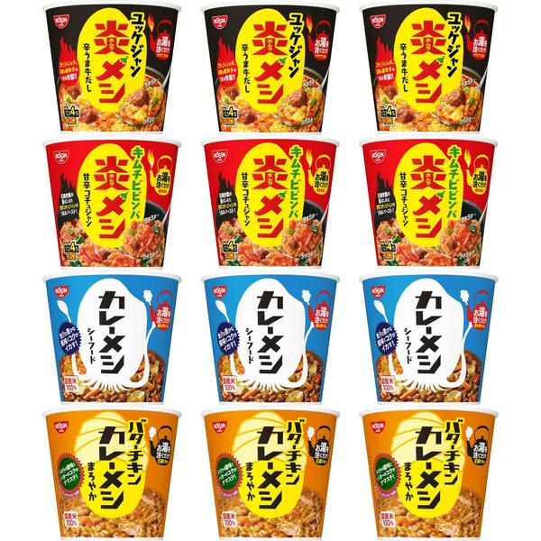 カレーメシ 2種×各3個 ＆ 炎メシ 計2種×各3個 計12個 日清食品 カップメシ カップライス バラエティ アソートセット セット買い