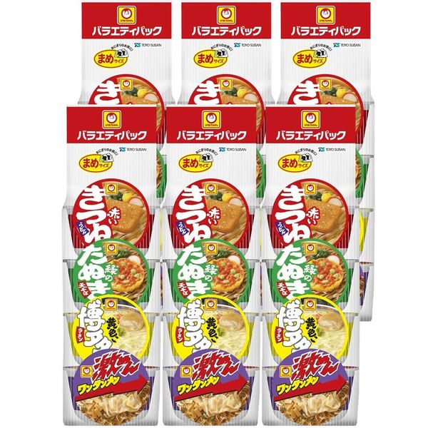 マルちゃん まめバラエティパック ( 4種4食入り×6パック 計24個入り / ミニサイズ ) カップ麺 うどん そば ラーメン ワンタンメン( 食べ比べ / 詰め合わせ / 箱買い ) 東洋水産