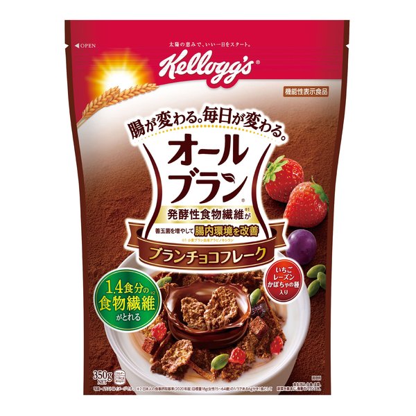 ケロッグ オールブラン ブラン チョコフレーク 350g x6袋 小麦ふすま シリアル 腸活 発酵性 食物繊維
