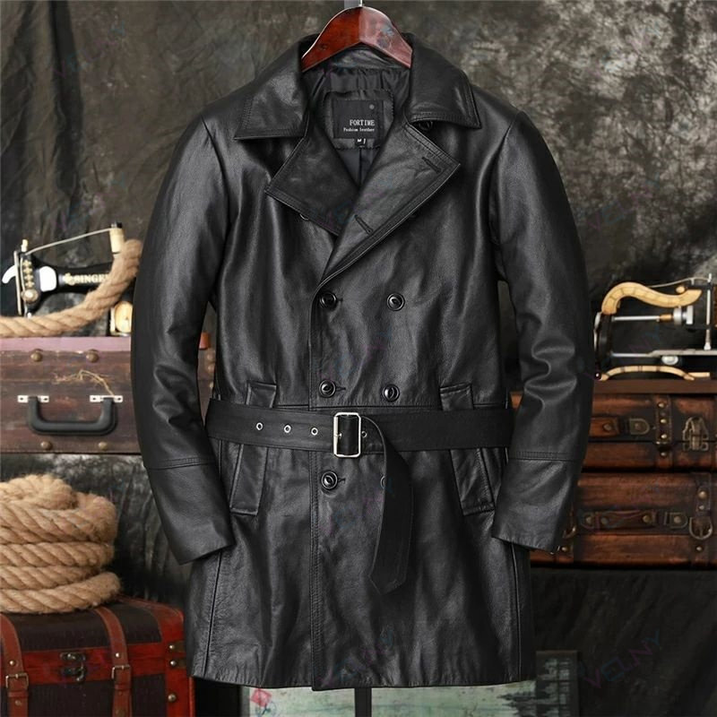 楽天市場】レザージャケット メンズ 本革 牛革 レザーコート トレンチ