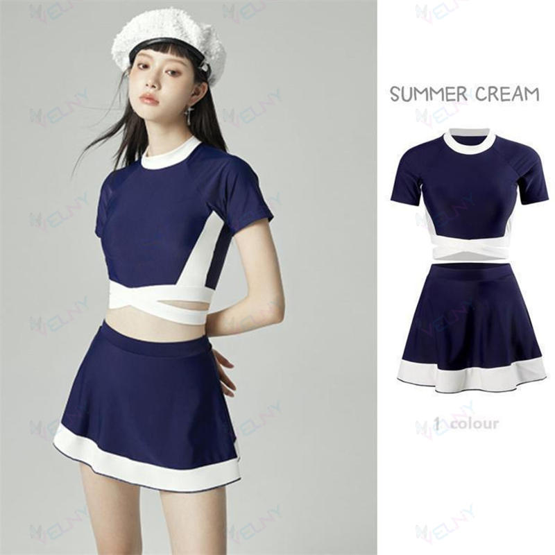 【黒 フィットネス体型カバー水着セット】レディース ママ向け 上下セット 小胸盛り 夏 プール / サーフ / ジム 速乾 UV カット ハイウエスト 立体プリーツ フリルアクセント レースアップ 可愛いエレガント