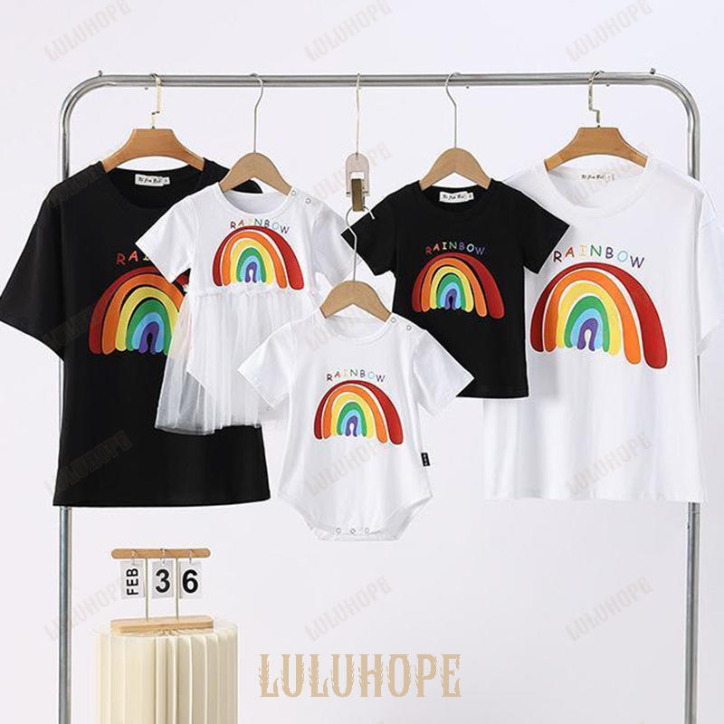 親子ペアTシャツ 半袖 夏 ベビー服 男の子 おしゃれ 兄弟 ペアルック お揃い 女の子 tシャツ 中学生 Tシャツ ロンパース ベビー メンズ ペアtシャツ かわいい